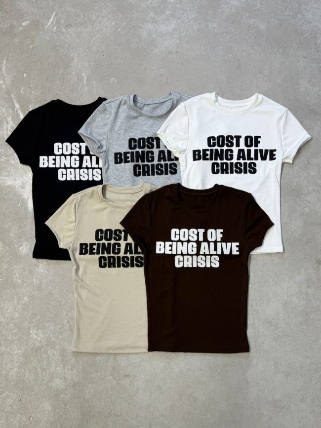 Remera Baby Tee Cost Of Being Alive Crisis
