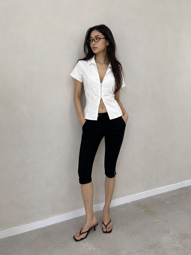 Camisa M/C Cierre Poplin