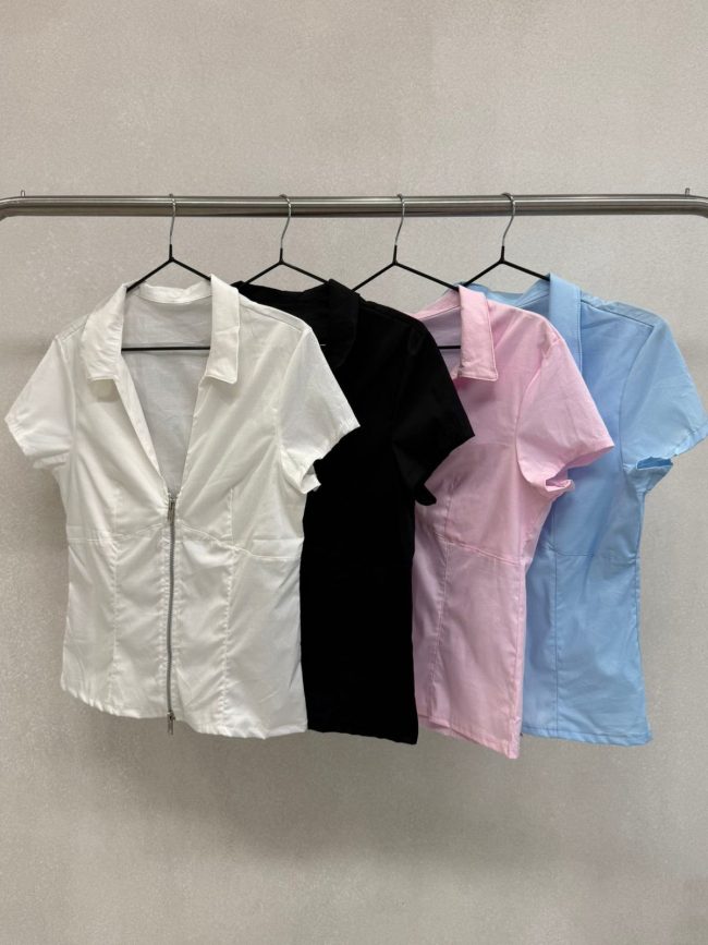 Camisa M/C Cierre Poplin