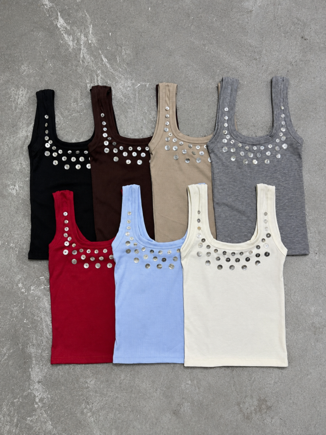 Musculosa Escote Cuadrado Botones Morley
