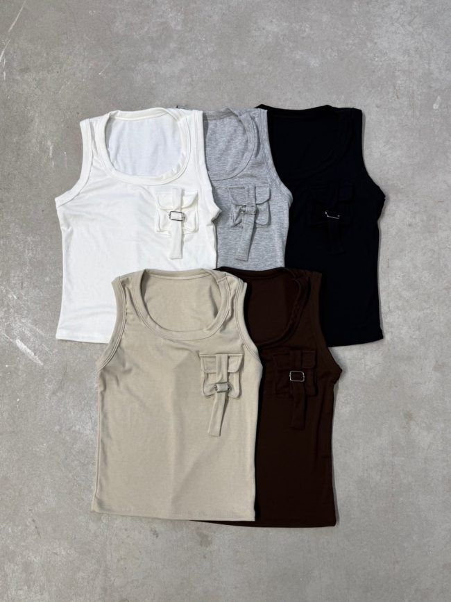 Musculosa Militar Bolsillo Rib